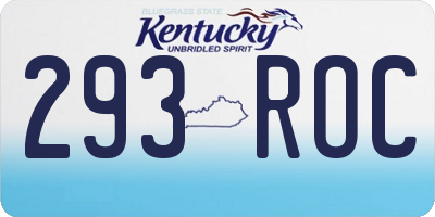KY license plate 293ROC