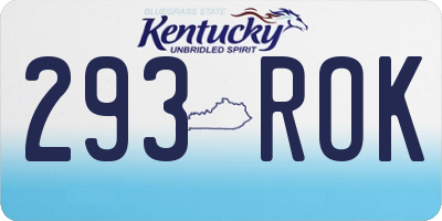 KY license plate 293ROK