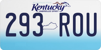KY license plate 293ROU