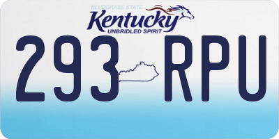 KY license plate 293RPU