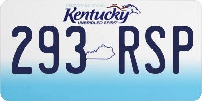KY license plate 293RSP