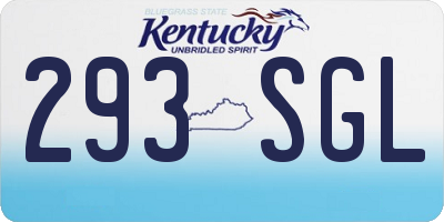 KY license plate 293SGL