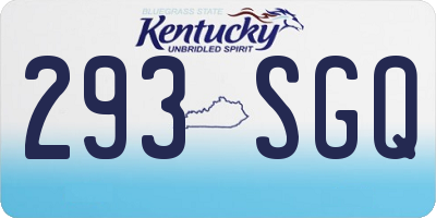 KY license plate 293SGQ
