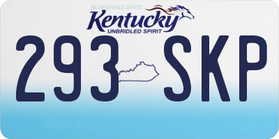KY license plate 293SKP