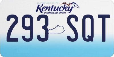 KY license plate 293SQT