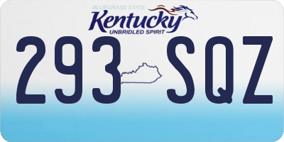 KY license plate 293SQZ