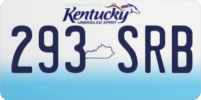 KY license plate 293SRB