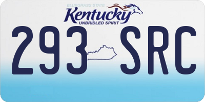 KY license plate 293SRC