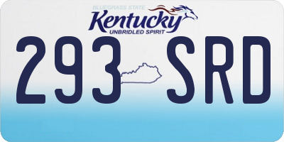 KY license plate 293SRD