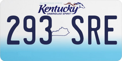 KY license plate 293SRE