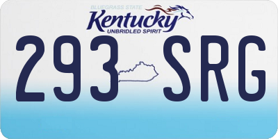 KY license plate 293SRG
