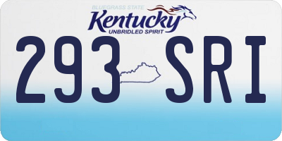 KY license plate 293SRI