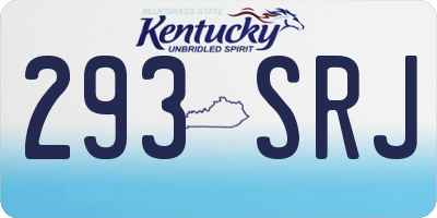 KY license plate 293SRJ