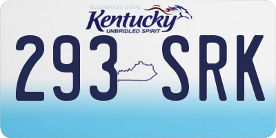 KY license plate 293SRK