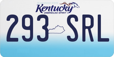 KY license plate 293SRL