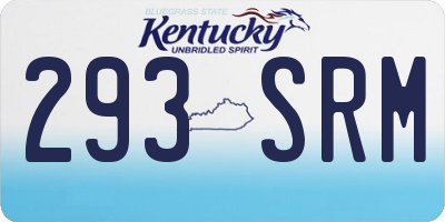 KY license plate 293SRM