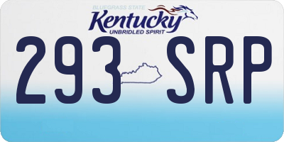 KY license plate 293SRP