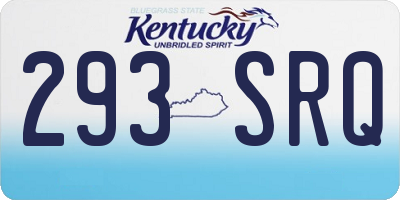 KY license plate 293SRQ