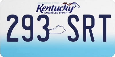 KY license plate 293SRT