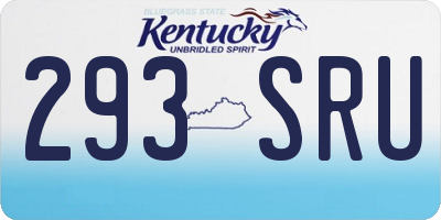 KY license plate 293SRU