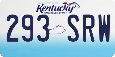 KY license plate 293SRW