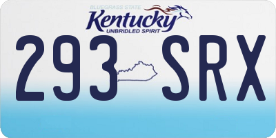 KY license plate 293SRX