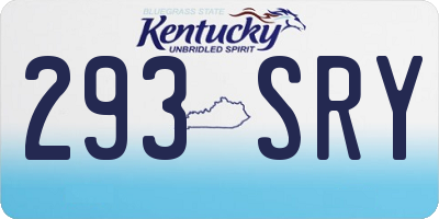 KY license plate 293SRY