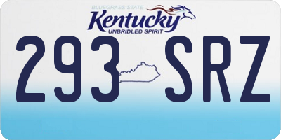 KY license plate 293SRZ