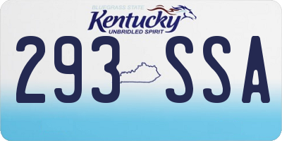 KY license plate 293SSA