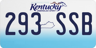 KY license plate 293SSB