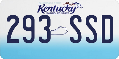 KY license plate 293SSD