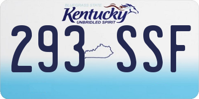 KY license plate 293SSF