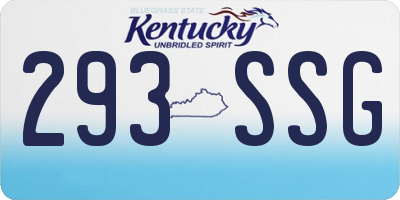 KY license plate 293SSG