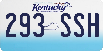 KY license plate 293SSH