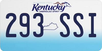 KY license plate 293SSI