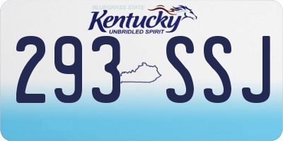 KY license plate 293SSJ