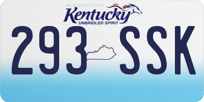 KY license plate 293SSK