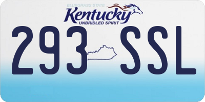 KY license plate 293SSL
