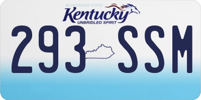 KY license plate 293SSM