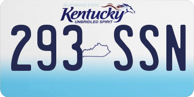 KY license plate 293SSN