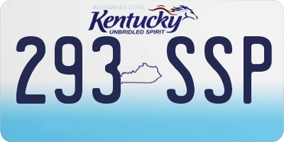KY license plate 293SSP