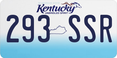 KY license plate 293SSR