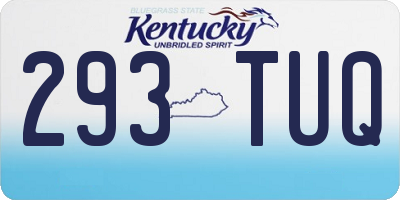 KY license plate 293TUQ
