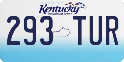 KY license plate 293TUR