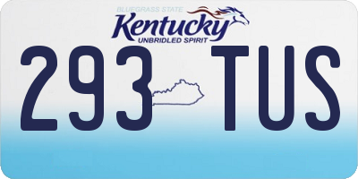 KY license plate 293TUS