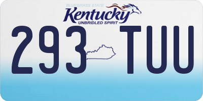 KY license plate 293TUU