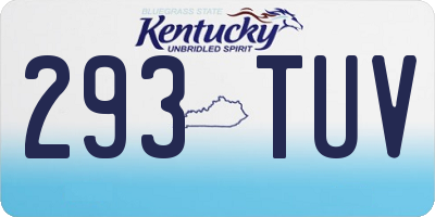 KY license plate 293TUV