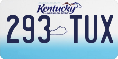 KY license plate 293TUX