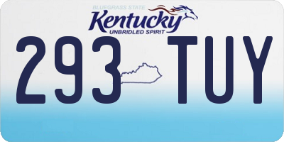 KY license plate 293TUY