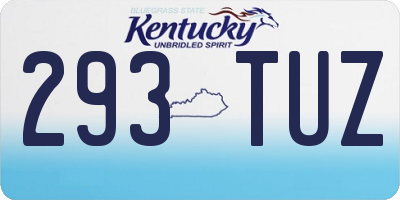KY license plate 293TUZ